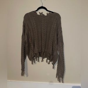 Altard state brown distressed sweater
